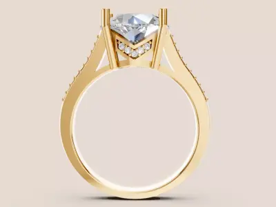 Solitaire Ring 3D print model 8