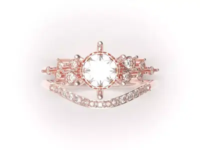 Wedding ring ready for casting model wr0125 3D print model