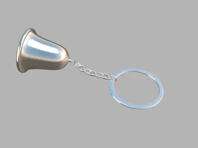 bell key chain silver 3D model