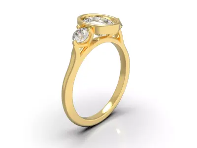 Oval Engagement Ring 3D print model purchase