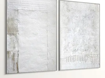 Plaster Two Photo Frame 363 Low-poly 3D model