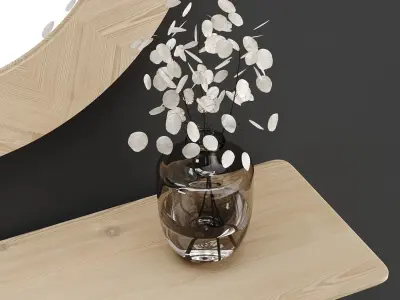 Midford Console Table And Round Mirror 3D model