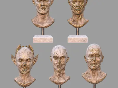 Head Sculpture Set Vol 01 Low-poly 3D model