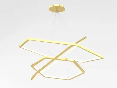 Modern Hexagonal LED Chandelier 3D model