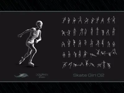 Skate Girl 02 Free 3D print model