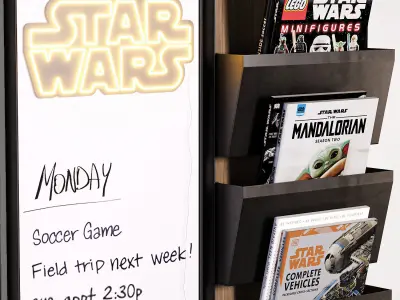 Pottery Barn Star Wars Corkboard Whiteboard File Organizer  3D model