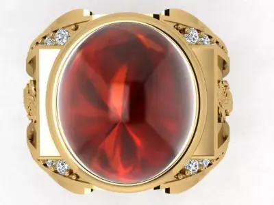 Dragon Pattern Ring for Men 3D print model