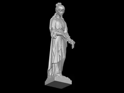 Old Funeral Sculpture Statue 3D print model