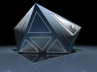 exhibition booth with car in it 3D model