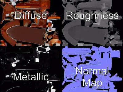 Classic Wooden Yacht model pack Low-poly 3D model