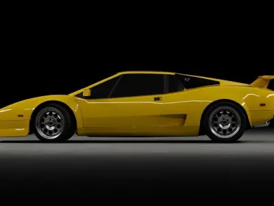80s 90s generic supercar Low-poly 3D model