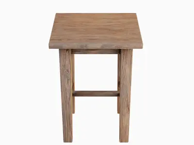 Wooden Chair 02 Low-poly 3D model