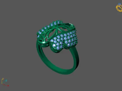 STL 3DM Women Ring Womens Ring Diamonds With Stone Model 3D print model