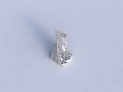 Vase twisted squeezed and bent quadratic 2 with twisted dense... 3D print model