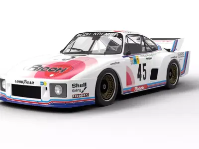 Porsche 935 K2 1978 Le Mans Racing 3D model