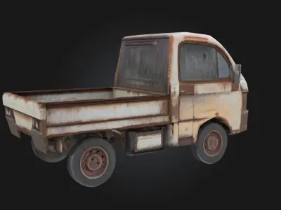 Rusty Pickup  Weathered Vehicle Model for Post-Apocalyptic 3D model