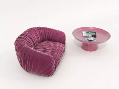 Modern Coffee Table and Armchair Set 67 3D model