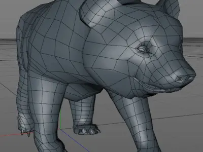 Grizzly Bear Low-poly 3D model shop