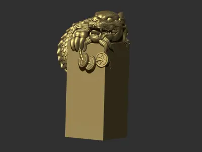 dragon statue 3D print model