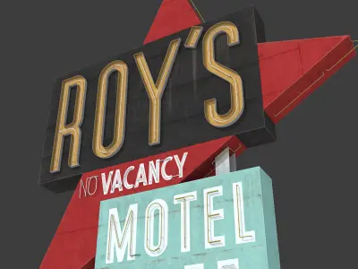 Roys Motel Cafe Sign Low-poly 3D model