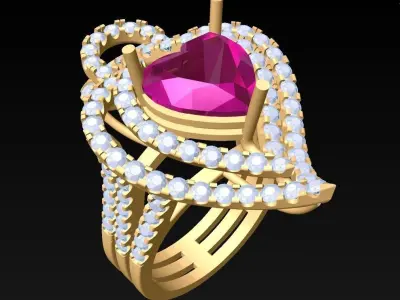 Heart Ring - Womens Rings - N3059 3D print model