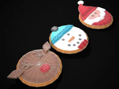 Christmas Sugar Cookies Low-poly 3D model