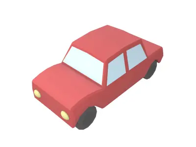 Cartoon Car v2 003 Low-poly 3D model