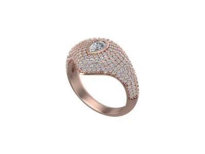 pear shape Diamond Ring  3D print model