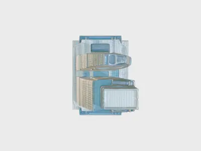 Futuristic Skyscraper Architectural Design Low-poly 3D model purchase