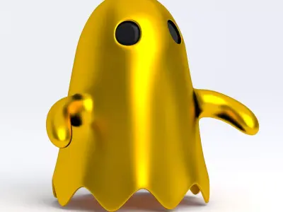Little Cartoon Ghost Gold 3D model