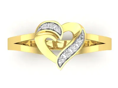 AV 682 Diamond Ladies Promise Heart Ring 3D print model