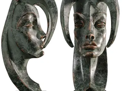 Luna Sculpture-Moon Goddess Art Piece 3D Model Low-poly 3D model