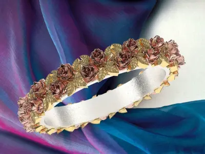 Rose Vine Wedding Band 3D print model