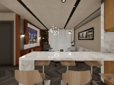 Modern Luxury Apartment Interior 3D Model for Sale 3D model