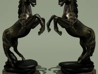 Horse Statuette 2D 3D model