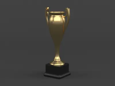 Gold Trophy Cups 3D model shop