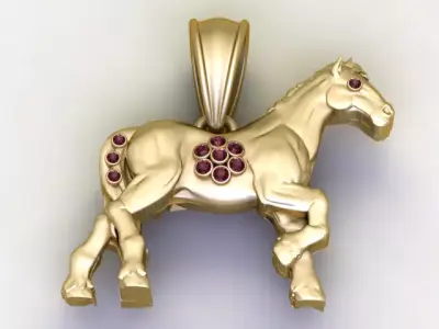 Luxury Horse Pendant Printable 3D print model