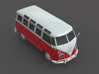 Volkswagen Transporter T1 1950 Low-poly 3D model