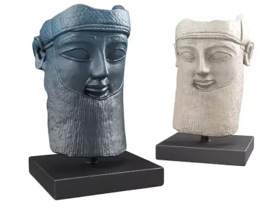 Mask of assyrian man Low-poly 3D model