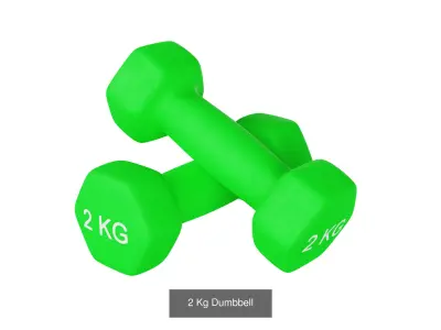 Dumbbells 1 2 3 and 4 KG 3D Model Pack