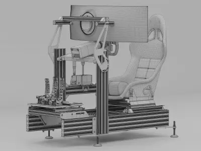 Racing Simulator Complete Sim Rig 3D model