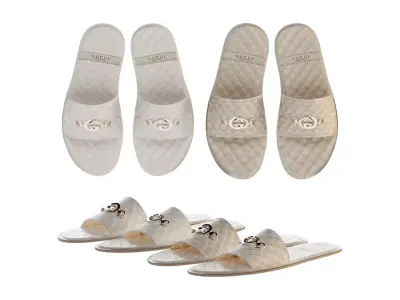 Gucci Leather slippers 3D model