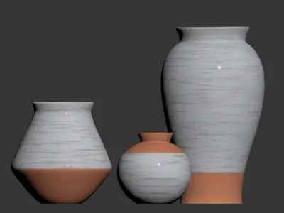 Rustic Ceramic Vases 3D model