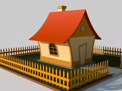 Cartoon House Low-poly 3D model