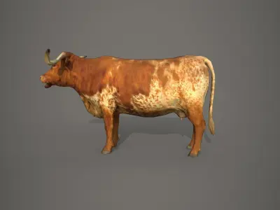 Dairy cow Low-poly 3D model