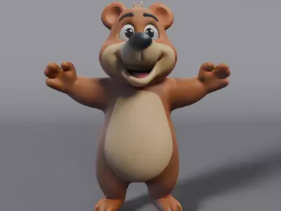 bear statue 3D model purchase