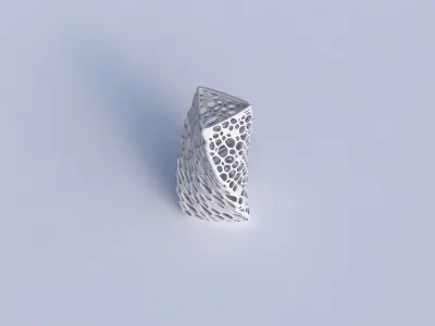 Vase twist triangle with dense organic lattice 3D print model
