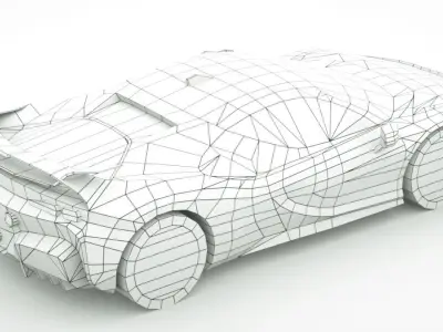 Generic Supercar v22 Low-poly 3D model