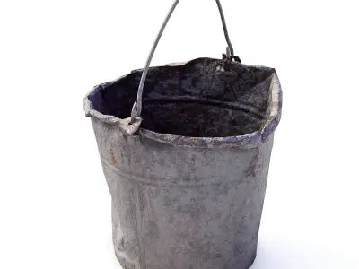  Old metal bucket Low-poly 3D model
