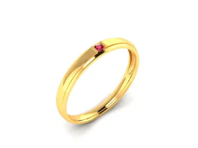 Band 3dm Render Details gold ring with sapphire 3D print model